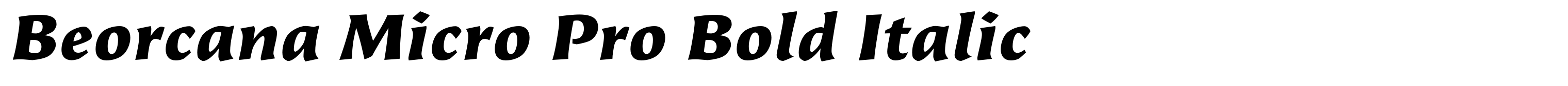Beorcana Micro Pro Bold Italic